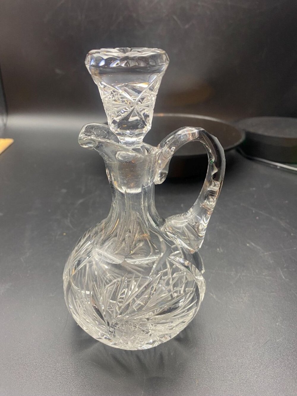 Pinwheel Hobstar Crystal Cruet